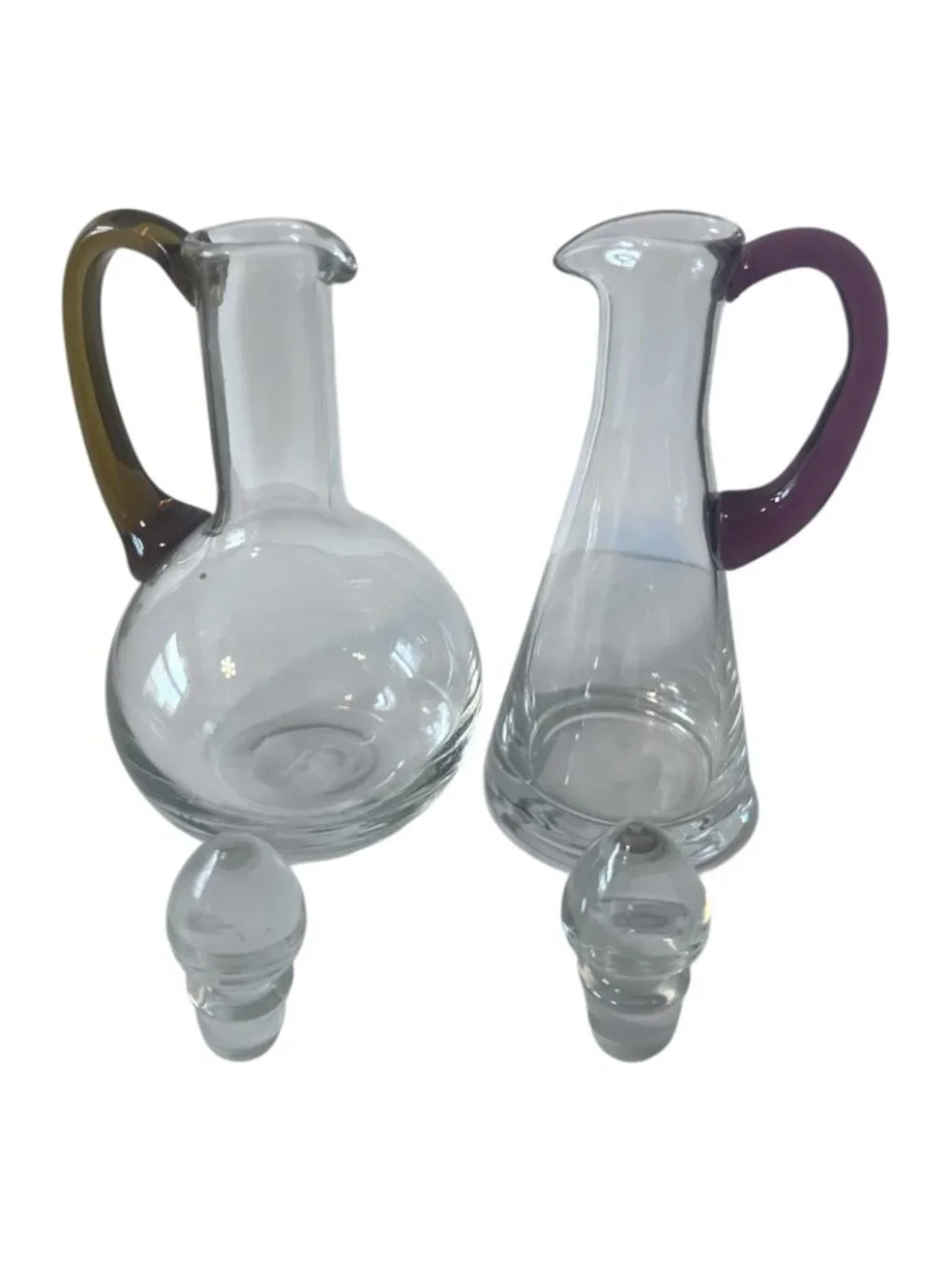 Pier 1 Imports Glass Oil and Vinegar Cruet Set With Stoppers Boxed